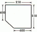 Угловые элементы для кухонных столешниц (толщина 28 мм, 850х850 мм)