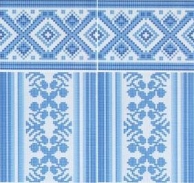 Панели ПВХ с "Фризом" Акватон, Белорусские узоры - голубые